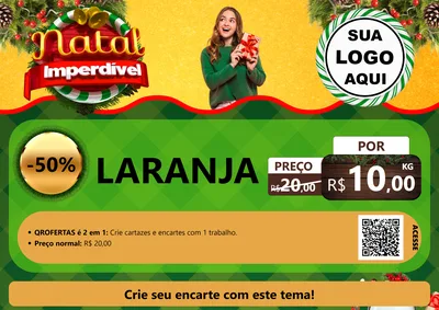 Modelo de Cartaz para Cartaz A4 Horizontal com o tema Natal Imperdível para Hortifrúti