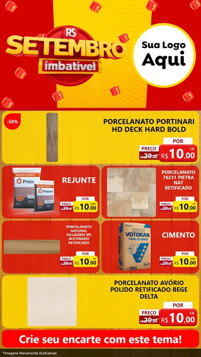 Modelo de TV para TV Vertical com o tema Setembro Imbatível para Pisos e revestimentos