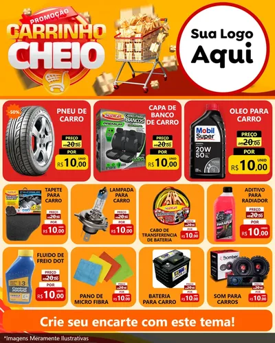 Modelo de Rede Social para Feed Instagram com o tema Promoção carrinho cheio para Auto peças