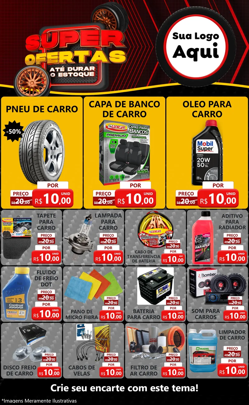 Modelo de Encarte para Encarte Grande com o tema Super Ofertas Até Durar o Estoque para Auto peças
