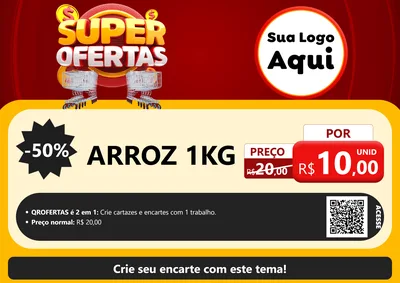 Modelo de Cartaz para Cartaz A4 Horizontal com o tema Super Ofertas para Supermercado