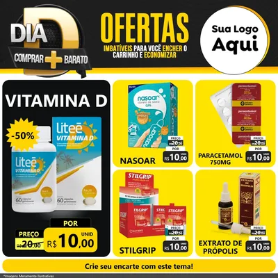 Modelo de Rede Social para Feed Facebook com o tema Dia D Mais Economia para Farmácia