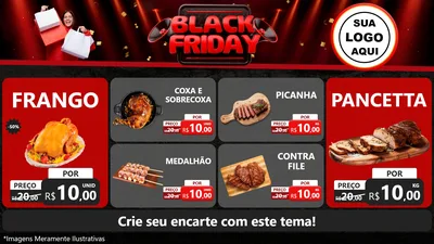 Modelo de TV para TV Horizontal com o tema Black Friday para Assados
