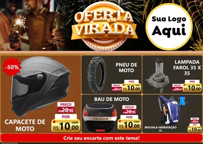 Modelo de Encarte para Encarte A4 Horizontal com o tema Oferta da Virada para Moto peças