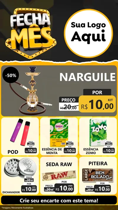 Modelo de Rede Social para Stories com o tema Fecha Mês para Tabacaria