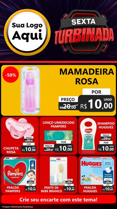 Modelo de Rede Social para Stories com o tema Sexta Turbinada para Bebês