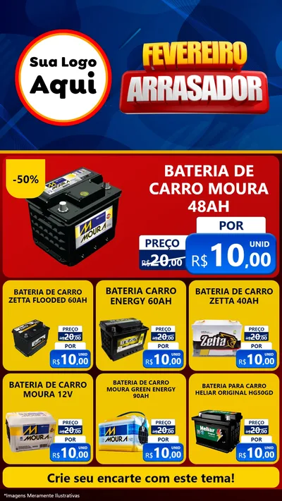 Modelo de Rede Social para Stories com o tema Fevereiro Arrasador para Baterias Elétricas