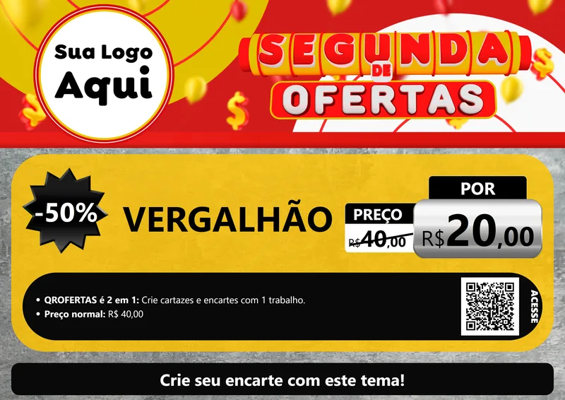 Modelo de Cartaz para Cartaz A4 Horizontal com o tema Segunda de Ofertas para Ferragens