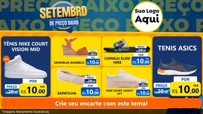Modelo de TV para TV Horizontal com o tema Setembro De Preço Baixo para Calçados