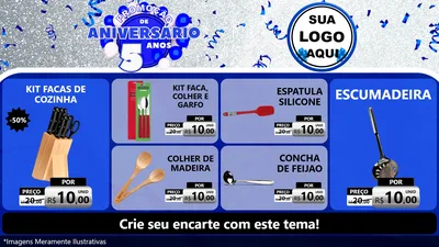 Modelo de TV para TV Horizontal com o tema Promoção de Aniversário - 5 Anos para Utilidades Domésticas
