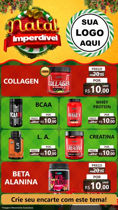 Modelo de TV para TV Vertical com o tema Natal Imperdível para Suplementos alimentares