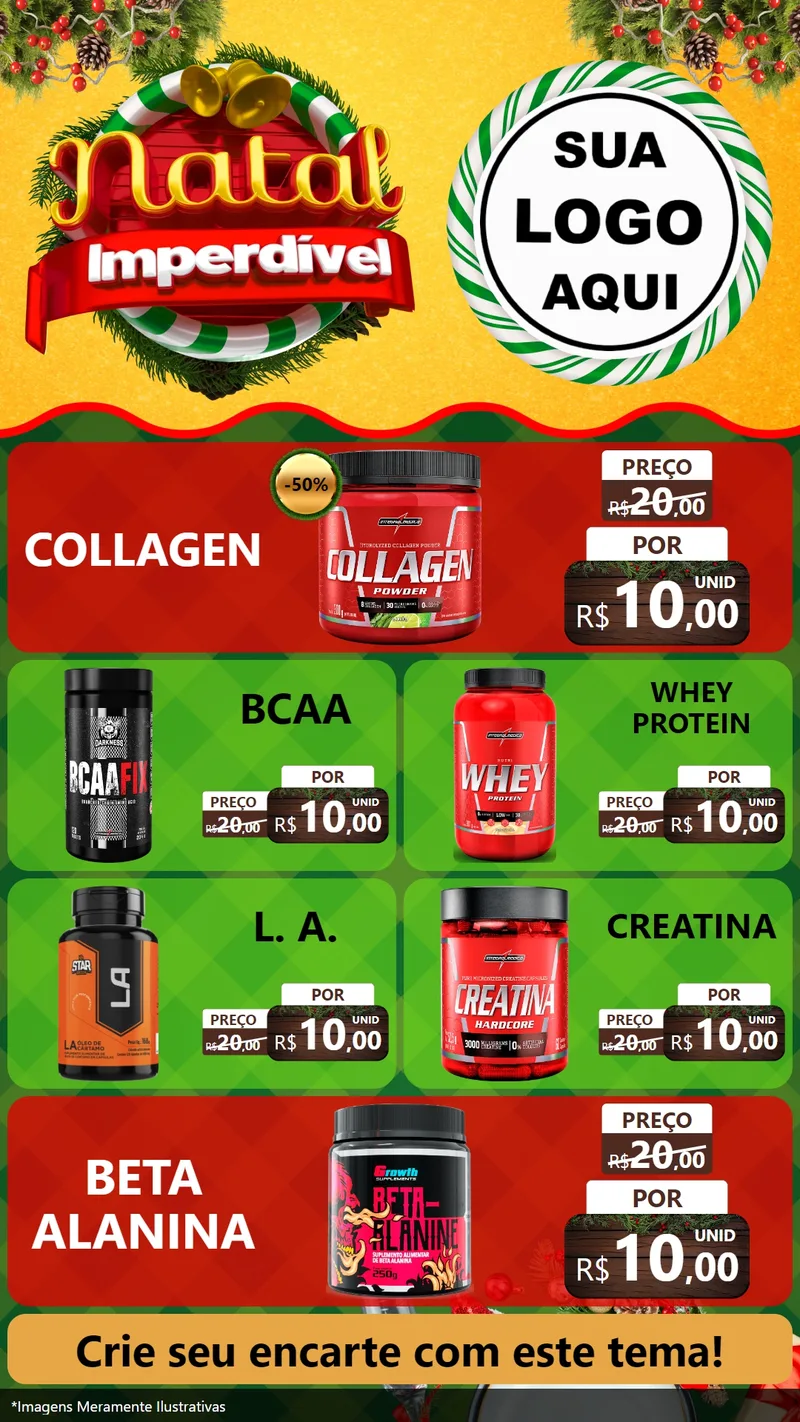 Modelo de TV para TV Vertical com o tema Natal Imperdível para Suplementos alimentares