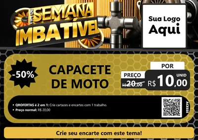 Modelo de Cartaz para Cartaz A4 Horizontal com o tema Fim de Semana Imbatível para Moto peças