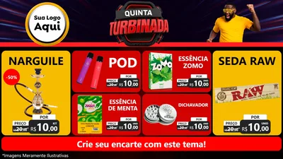Modelo de TV para TV Horizontal com o tema Quinta Turbinada para Tabacaria