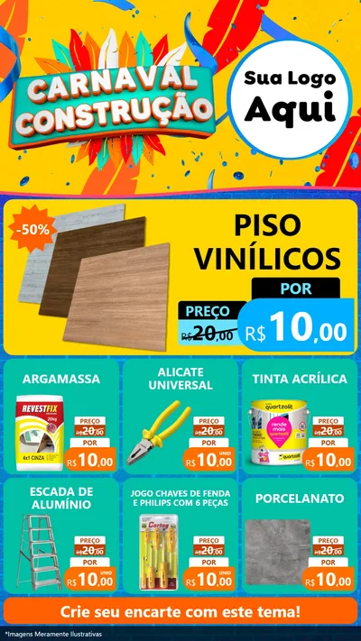 Modelo de Rede Social para Stories com o tema Carnaval Construção para Material para Construção