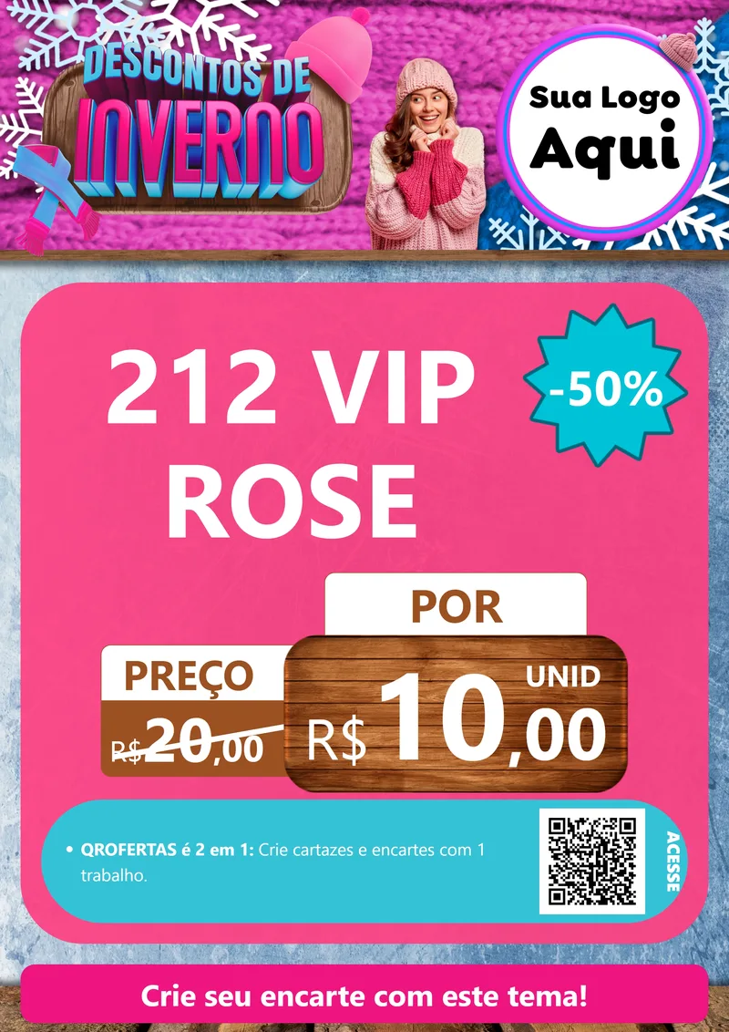 Modelo de Cartaz para Cartaz A4 Vertical com o tema Descontos de Inverno para Perfumes