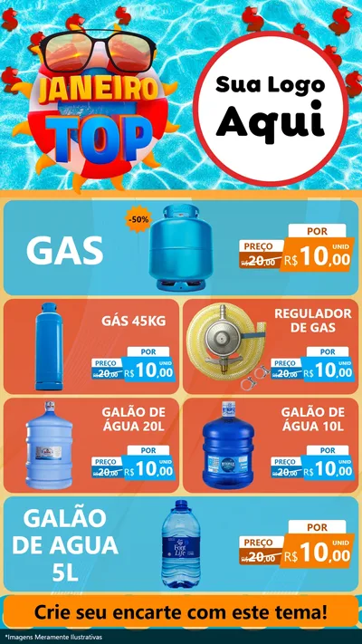 Modelo de TV para TV Vertical com o tema Janeiro Top para Água e gás
