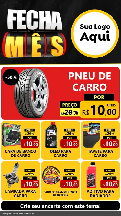 Modelo de Rede Social para Stories com o tema Fecha Mês para Auto peças