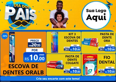 Modelo de Encarte para Encarte A4 Horizontal com o tema Dia dos Pais para Higiene Pessoal