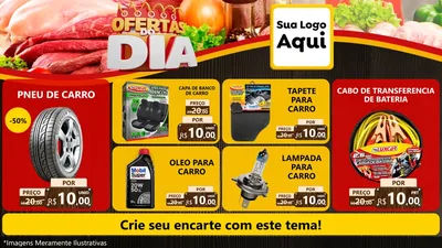 Modelo de TV para TV Horizontal com o tema Ofertas do Dia para Auto peças
