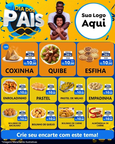 Modelo de Rede Social para Feed Instagram com o tema Dia dos Pais para Salgadaria
