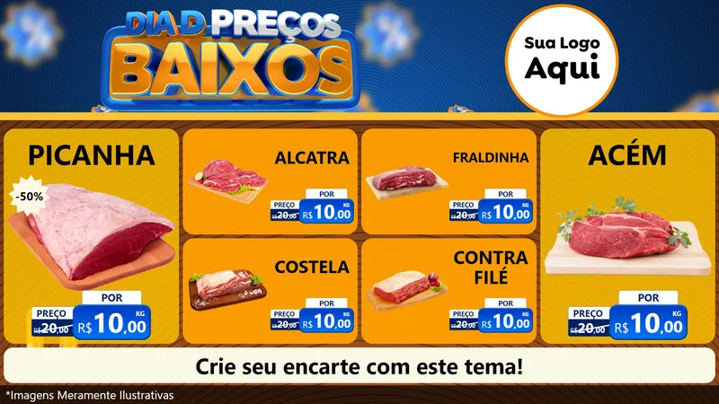 Modelo de TV para TV Horizontal com o tema Dia D Preço Baixo para Açougue
