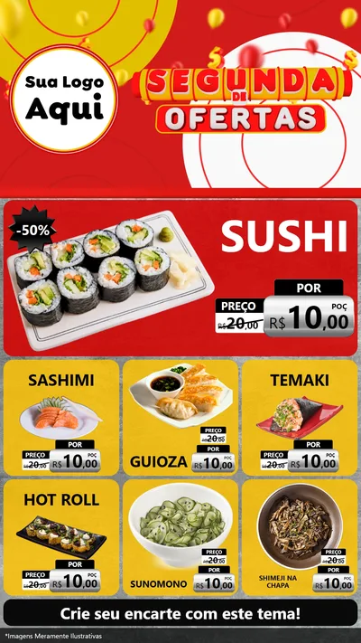 Modelo de Rede Social para Stories com o tema Segunda de Ofertas para Comida japonesa