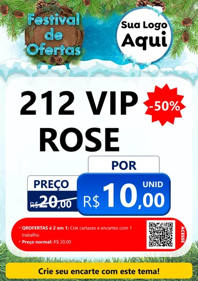 Modelo de Cartaz para Cartaz A4 Vertical com o tema Festival de Ofertas - Inverno para Perfumes
