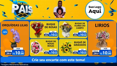Modelo de TV para TV Horizontal com o tema Dia dos Pais para Floricultura e jardim