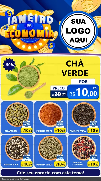 Modelo de Rede Social para Stories com o tema Janeiro da Economia para Produtos Naturais