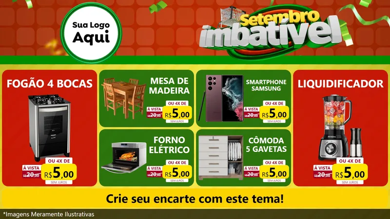 Modelo de TV para TV Horizontal com o tema Setembro Imbatível para Móveis e Eletro