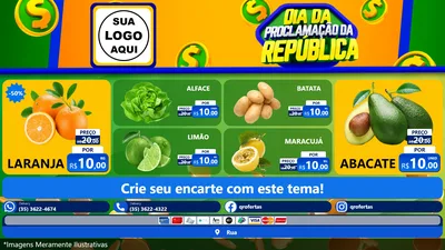 Modelo de TV para TV Horizontal com o tema Dia Da Proclamação da República para Hortifrúti