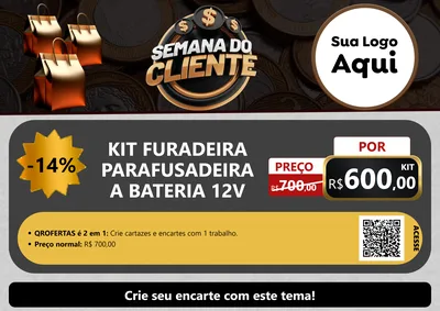 Modelo de Cartaz para Cartaz A4 Horizontal com o tema Semana do Cliente para Maquinas e Ferramentas