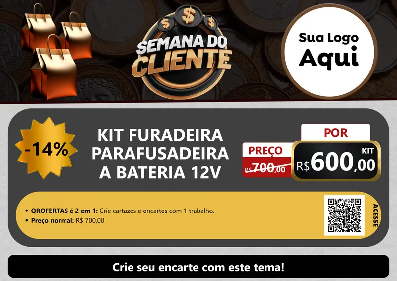 Modelo de Cartaz para Cartaz A4 Horizontal com o tema Semana do Cliente para Maquinas e Ferramentas