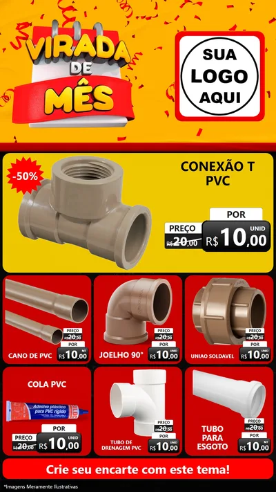 Modelo de Rede Social para Stories com o tema Virada de Mês para Tubos e conexões