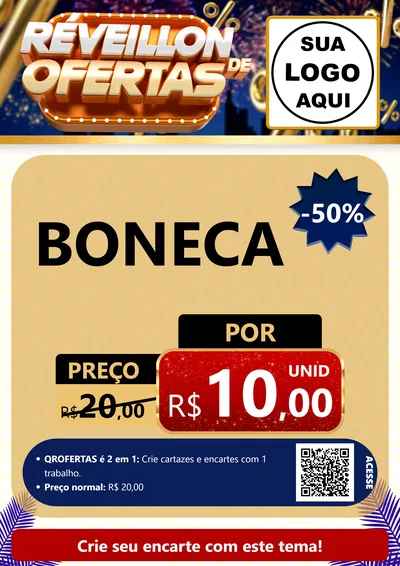 Modelo de Cartaz para Cartaz A4 Vertical com o tema Réveillon de Ofertas para Brinquedos