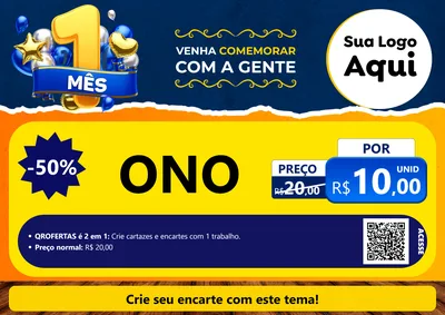 Modelo de Cartaz para Cartaz A4 Horizontal com o tema Um Mês de Aniversário para Óticas