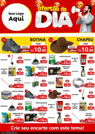 Modelo de Encarte para Encarte A4 Vertical com o tema Ofertão do dia para Agropecuária