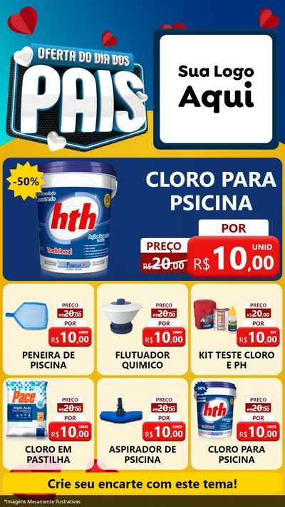 Modelo de Rede Social para Stories com o tema Oferta Do Dia Dos Pais para Produtos para Piscina