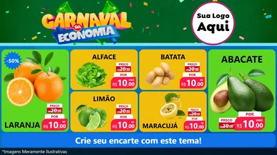 Modelo de TV para TV Horizontal com o tema Carnaval da Economia para Hortifrúti