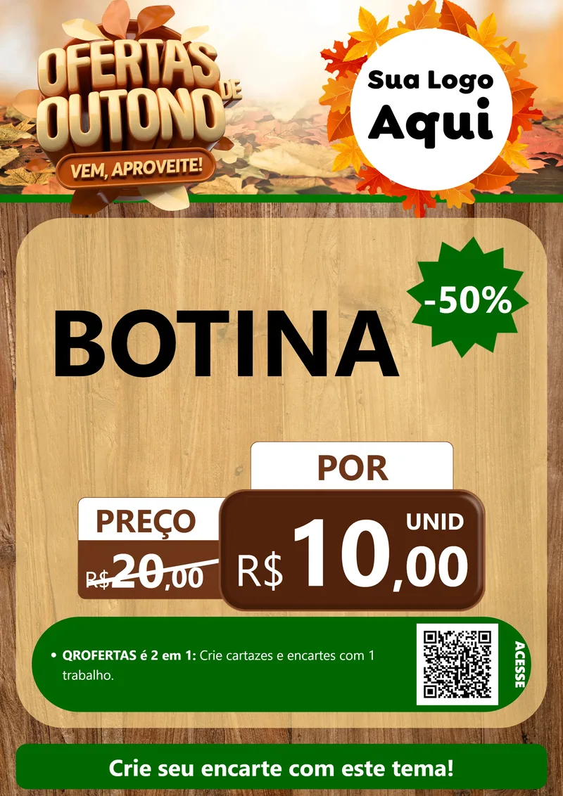 Modelo de Cartaz para Cartaz A4 Vertical com o tema Ofertas de Outono - Vem, Aproveite! para Agropecuária