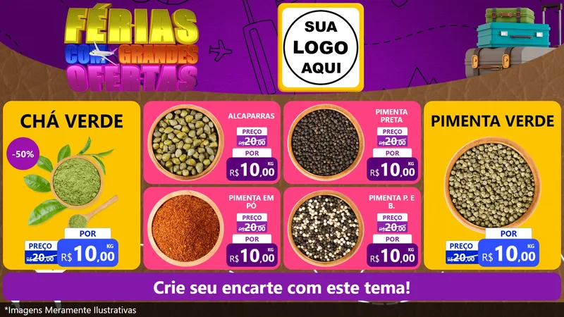 Modelo de TV para TV Horizontal com o tema Férias com Grandes Ofertas para Produtos Naturais