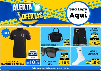 Modelo de Encarte para Encarte A4 Horizontal com o tema Alerta de Ofertas para Roupas e acessórios