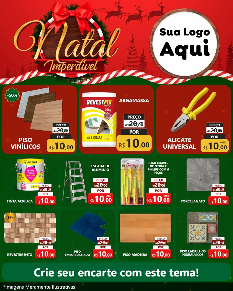 Modelo de Rede Social para Feed Instagram com o tema Natal Imperdível para Material para Construção
