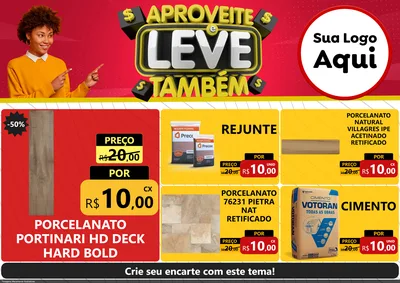 Modelo de Encarte para Encarte A4 Horizontal com o tema Aproveite e Leve Também para Pisos e revestimentos
