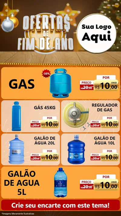 Modelo de TV para TV Vertical com o tema Ofertas de Fim de Ano para Água e gás