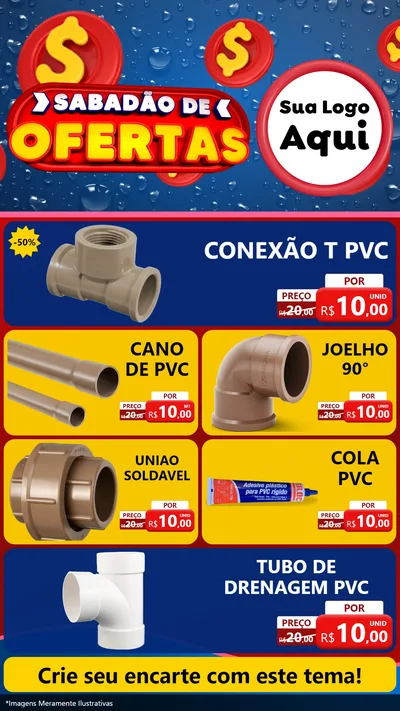 Modelo de TV para TV Vertical com o tema Sabadão de Ofertas para Tubos e conexões