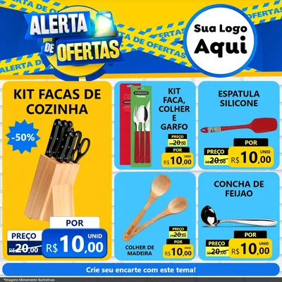 Modelo de Rede Social para Feed Facebook com o tema Alerta de Ofertas para Utilidades Domésticas