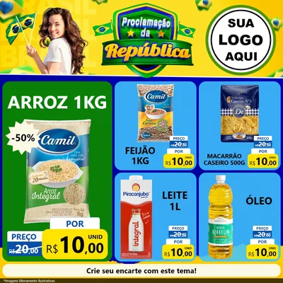 Modelo de Rede Social para Feed Facebook com o tema Proclamação da República para Supermercado