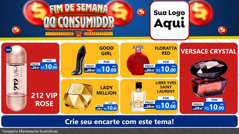 Modelo de TV para TV Horizontal com o tema Fim de Semana do Consumidor para Perfumes